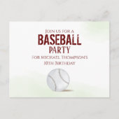 Carte Postale Moderne Anniversaire Simple Aquarelle Mignon Baseb (Devant)