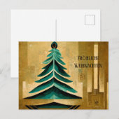 Carte Postale Moderne Art Deco Fröhliche Weihnachten Karte (Devant / Derrière)