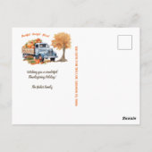 Carte Postale Moderne automne Pumpkin d'Action de grâce (Dos)