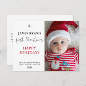 Carte postale moderne avec photo unique First Chri (Devant / Derrière)