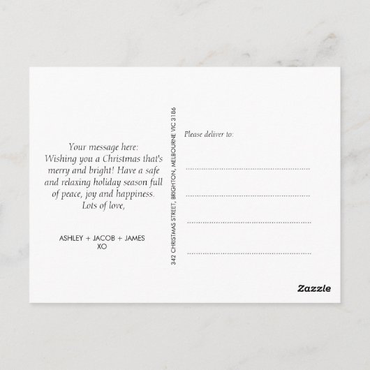 Carte postale moderne avec photo unique First Chri (Dos)