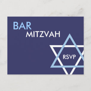 Carte postale moderne Bar Mitzvah RSVP