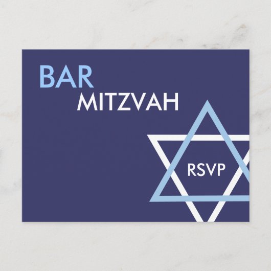 Carte postale moderne Bar Mitzvah RSVP (Devant)