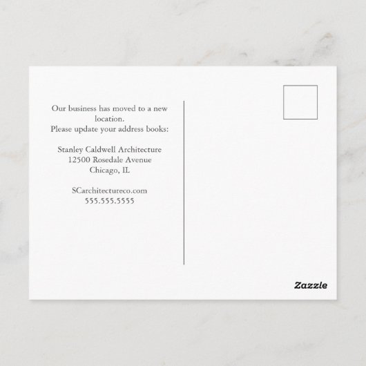 Carte Postale Moderne Bâtiment Vertical Personnalisé Déplacement (Dos)