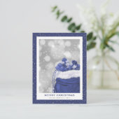 Carte postale moderne Blue Gold Christmas (Debout devant)