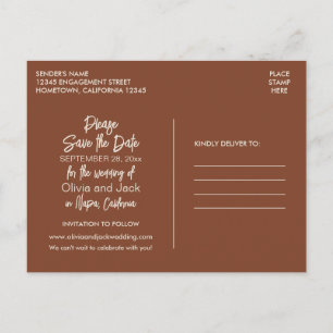 Carte Postale Moderne Boho Minimaliste Marron Rouille Enregistre