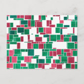 Carte Postale Moderne Bold Rouge et Vert Noël Mondrian (Devant)