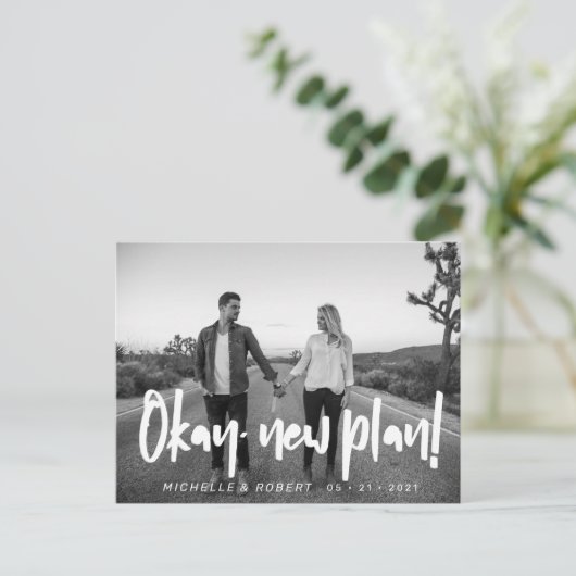 Carte Postale moderne bold script photo modifier la date (Debout devant)