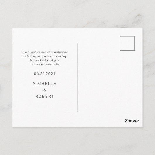 Carte Postale moderne bold script photo modifier la date (Dos)
