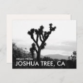 Carte Postale Moderne Bonjour en noir et blanc de Joshua Tree (Devant / Derrière)
