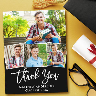 Carte Postale Moderne Brush Script Graduation 4 Merci photo