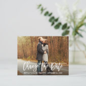 Carte Postale Moderne Brush Script Modifier La Date Nouvelle Dat (Debout devant)