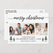 Carte Postale Moderne Calligraphie Pins Noël 3 Photo (Devant / Derrière)