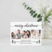 Carte Postale Moderne Calligraphie Pins Noël 3 Photo (Debout devant)