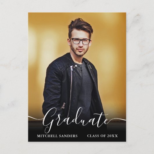 Carte Postale Moderne Calligraphie Script Grad Photo Faire-part (Devant)