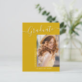 Carte Postale Moderne | Canary Yellow 1 Photo Élégant Script (Debout devant)