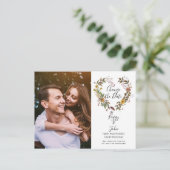 Carte Postale Moderne Changer la date Mariage photo Floral (Debout devant)