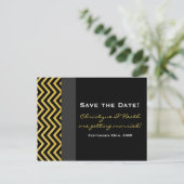 Carte postale moderne Chevron Black & Gold Save Da (Debout devant)