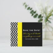 Carte postale moderne Chevron noir et jaune Save D (Debout devant)