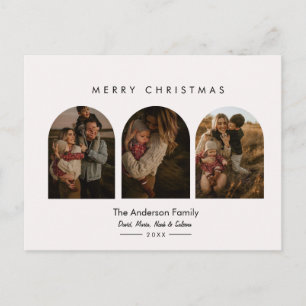 Carte Postale Moderne Chic Arc Famille Photos Joyeux Noël