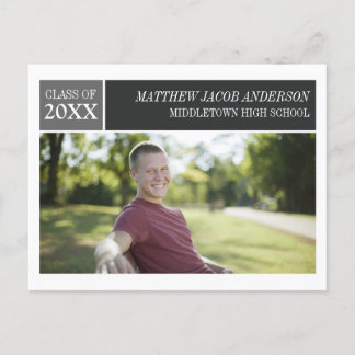 Carte Postale Moderne Chic Graduation - Noir