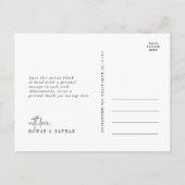 Carte Postale Moderne Chic noir blanc photo Mariage Merci (Dos)