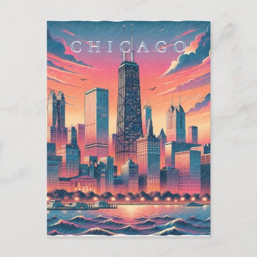 Carte postale moderne Chicago Skyline (Devant)