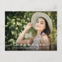 Moderne Coeurs Script Graduation Photo Merci