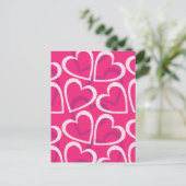 Carte Postale Moderne Cute Heart Motif Love Rose (Debout devant)