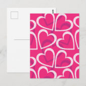 Carte Postale Moderne Cute Heart Motif Love Rose (Devant / Derrière)