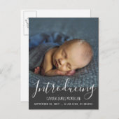 Carte postale moderne d'annonce de naissance (Devant / Derrière)