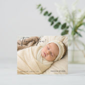 Carte postale moderne d'annonce de naissance avec (Debout devant)