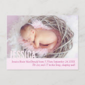 Carte postale moderne d'annonce de naissance de bé (Devant)