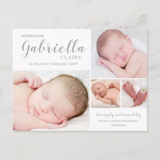 Carte postale moderne d'annonce de naissance sans  (Devant)