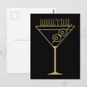 Carte Postale Moderne de milieu de siècle Or 2 Martini olive (Devant / Derrière)