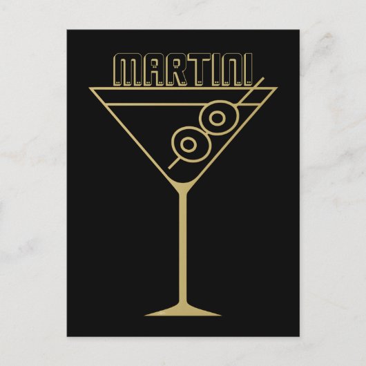 Carte Postale Moderne de milieu de siècle Or 2 Martini olive (Devant)