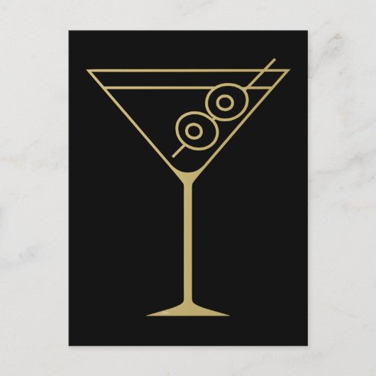 Carte Postale Moderne de milieu de siècle Or 2 Martini olive (Devant)