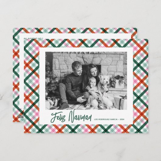 Carte postale moderne de Noël Feliz Navidad (Devant / Derrière)