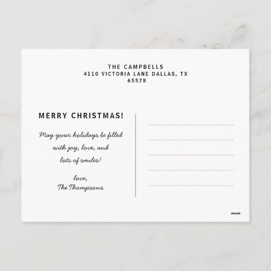 Carte postale moderne de Noël pour bébé (Dos)