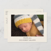 Carte postale moderne de remerciement pour nouveau (Devant / Derrière)