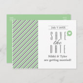 Carte postale moderne de sauvegarde de date en gri (Devant / Derrière)