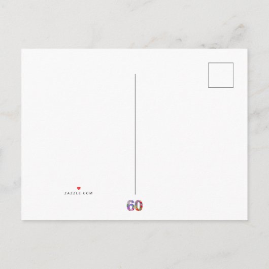 Carte postale moderne de Save The Date pour les 60 (Dos)