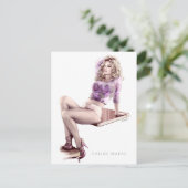 Carte postale moderne d'illustration de fille à la (Debout devant)