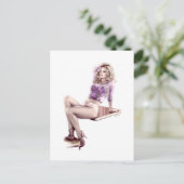 Carte postale moderne d'illustration de fille à la (Debout devant)