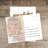 Carte Postale Moderne Diplômé Simple Élégant Or Deux Photo