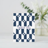 Carte Postale Moderne du milieu du siècle bleu et blanc (Debout devant)