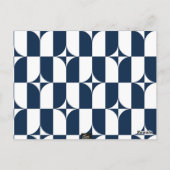 Carte Postale Moderne du milieu du siècle bleu et blanc (Dos)