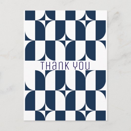 Carte Postale Moderne du milieu du siècle bleu et blanc (Devant)