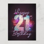 Carte Postale Moderne Élégance Étincelante Disco Danse 21e Anniv (Devant)