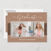 Carte Postale Moderne | Elegant 2 Faire-part d'obtention d'un di (Devant / Derrière)